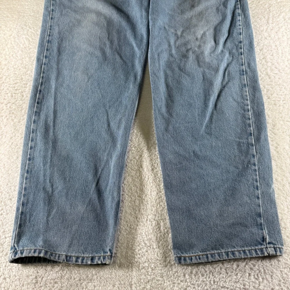 Levis 550 Relaxed Fit Straight Mens‎ Tag 44x30 Western Light Wash Blue Denim
